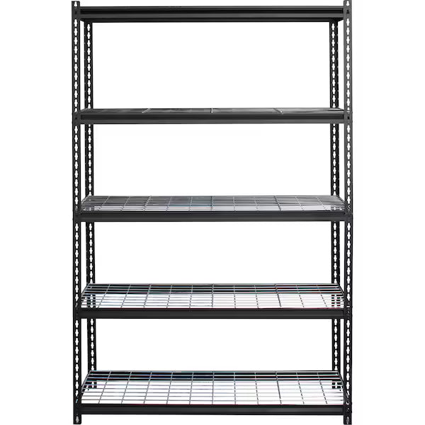 Wire deck shelving, 72"x48"x18", recycled steel, durable, heavy-duty.